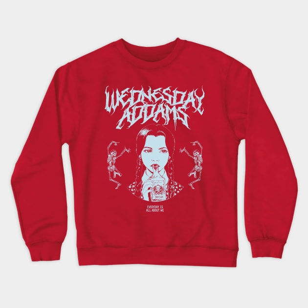 Wednesday Addams Metal Crewneck Sweatshirt by Dayat The Thunder